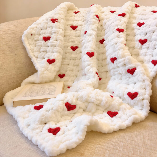 Alize puffy battaniye yürek desenli