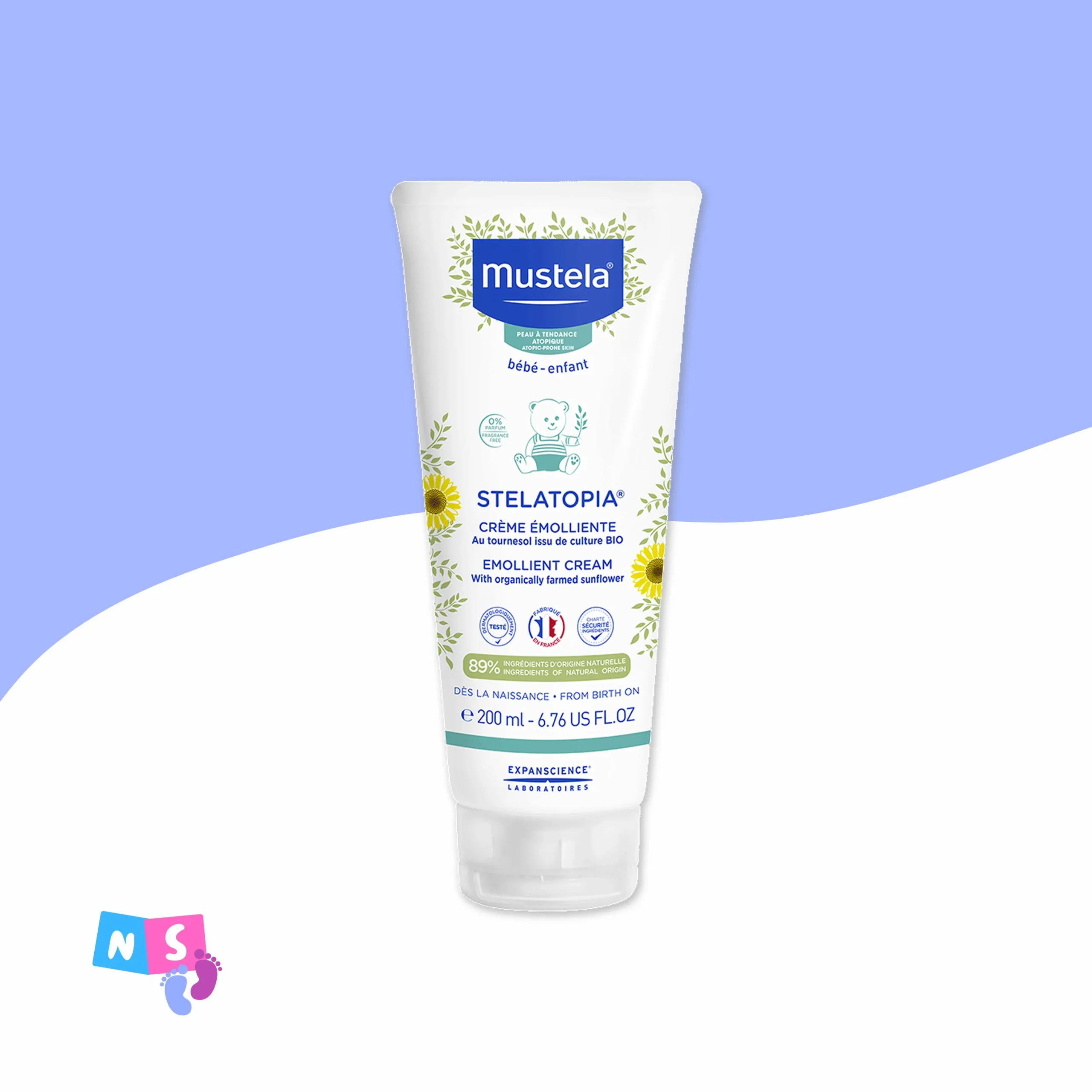 Mustela Stelatopia krem 200ml emolyent quru deri ucun.